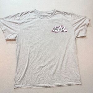 Capcom Street Fighter Ken + Ryu Graphic Tee Men's 2XL‎ – Gray / Vintage Style